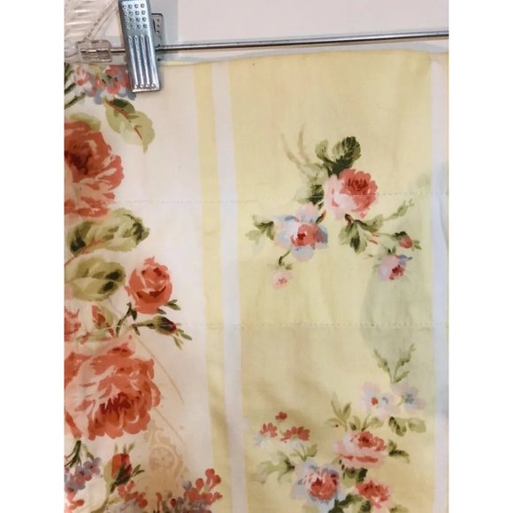 Set 2 Curtain Panels Croscill PRINCESS Rod Pocket 40”x86” Yellow Floral Cottage - Picture 5 of 11